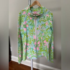 Lilly Pulitzer Pastel Floral Popover 1/2 Zip XL